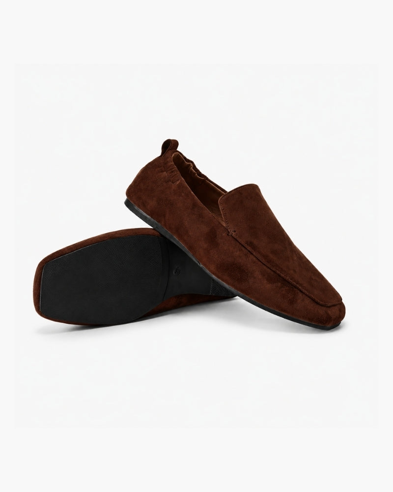 Premium Brown Suede Loafers - Montierri