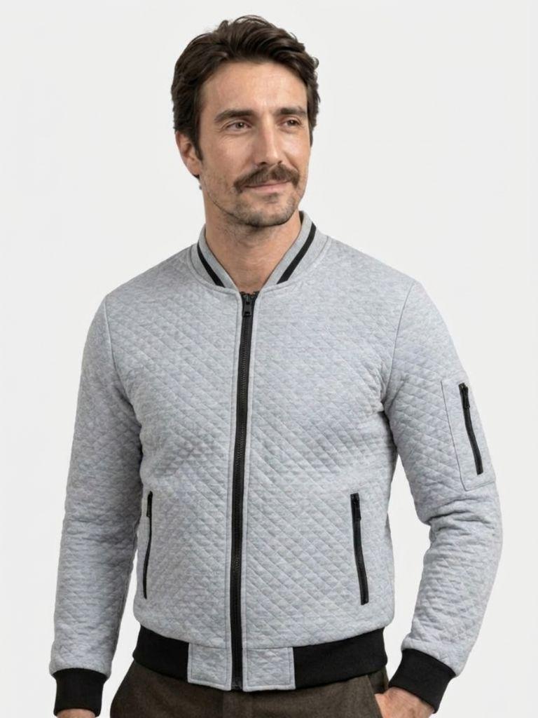 Textured Casual Bomber Jacket - Montierri