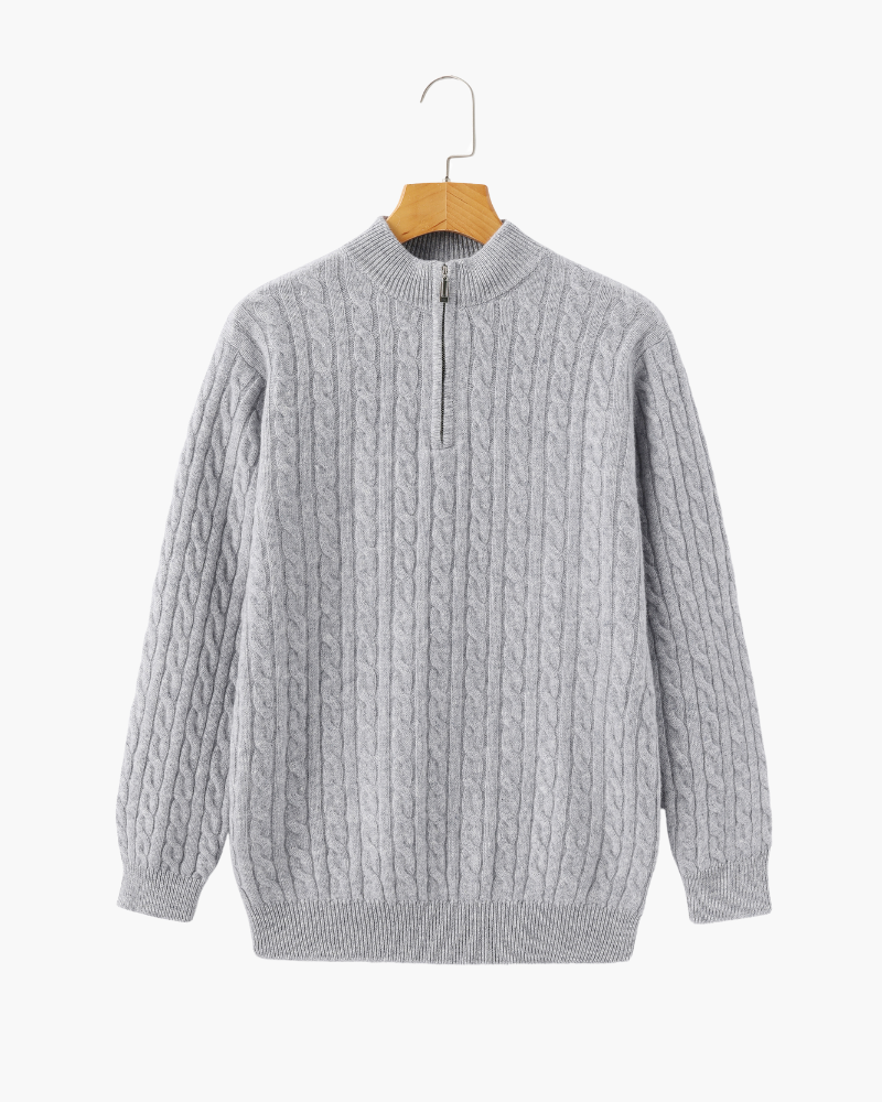 100% Cashmere Woven Half Zip - Montierri