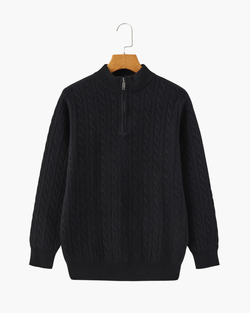 100% Cashmere Woven Half Zip - Montierri