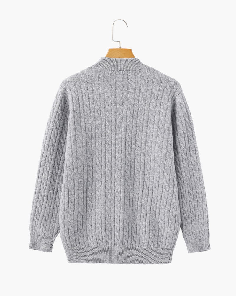 100% Cashmere Woven Half Zip - Montierri