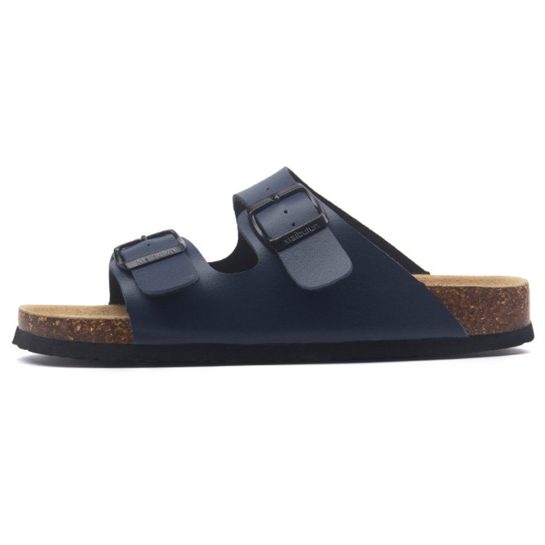Leather Birken Sandal - Blue | Montierri