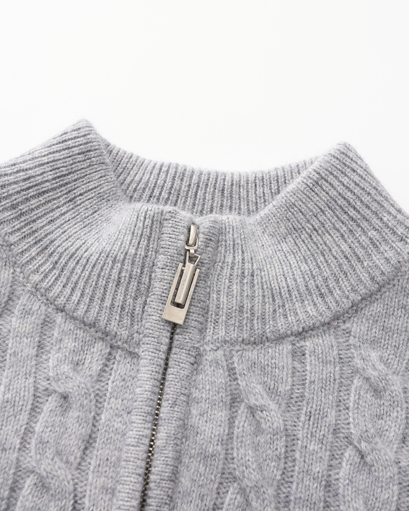 100% Cashmere Woven Half Zip - Montierri