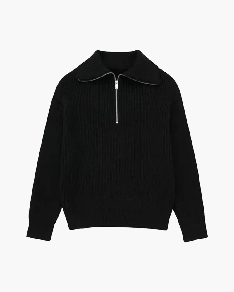 Striped Zip Up Sweater - Montierri