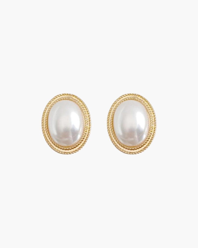 Radiance Oval Pearl Studs - Montierri