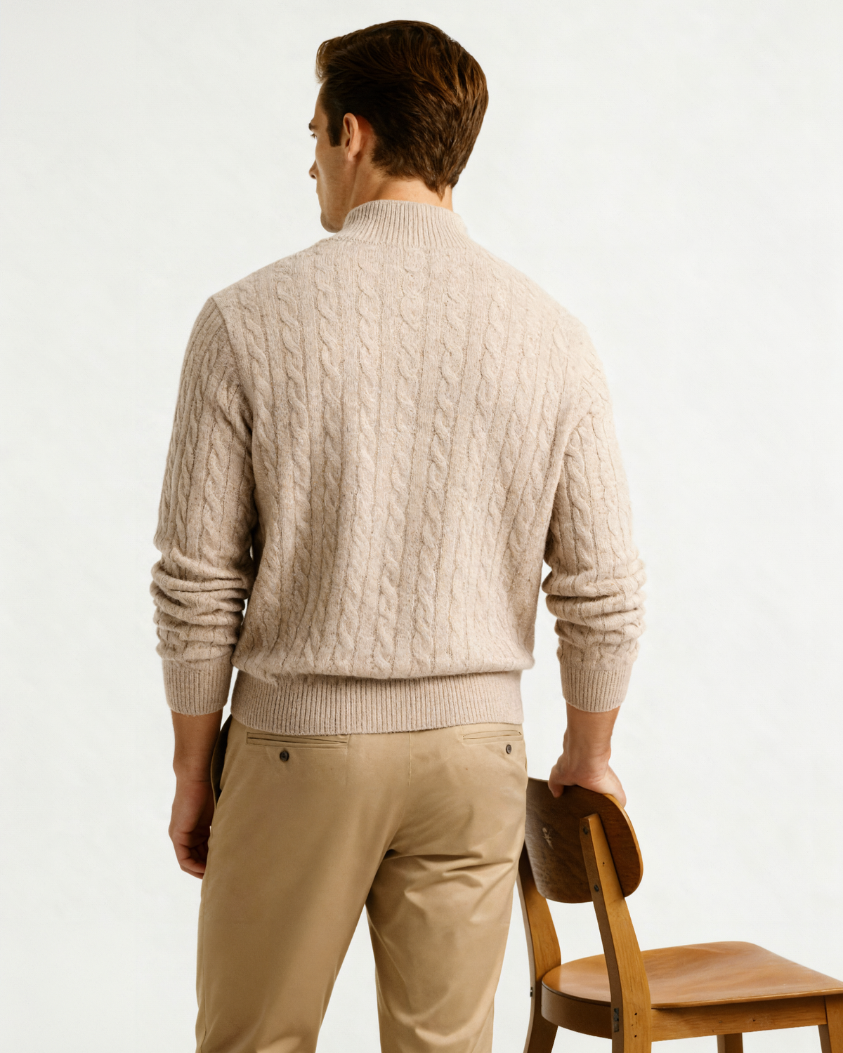 100% Cashmere Woven Half Zip - Montierri