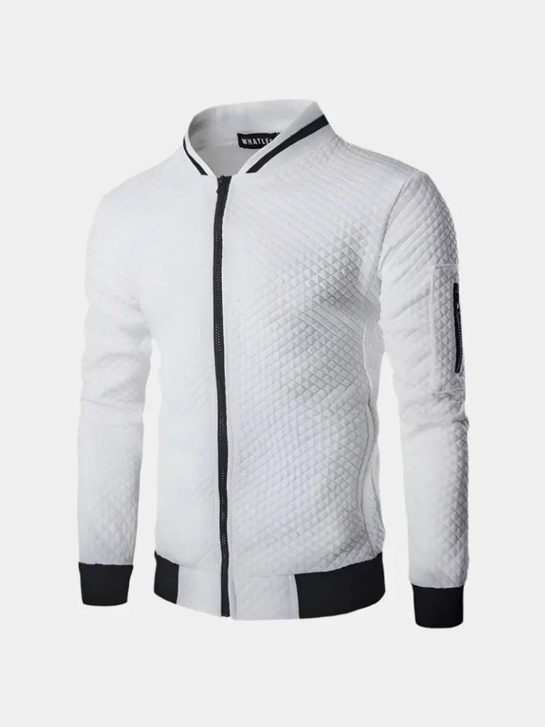 Textured Casual Bomber Jacket - Montierri