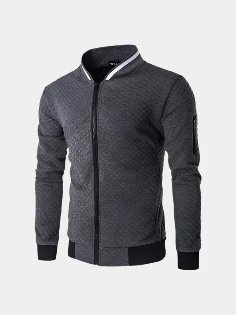 Textured Casual Bomber Jacket - Montierri