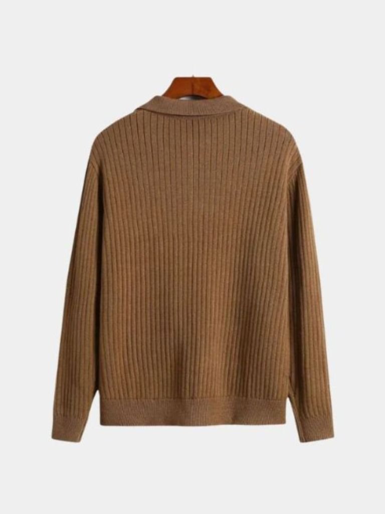 V-Neck Polo Pullover Ribbed - Montierri