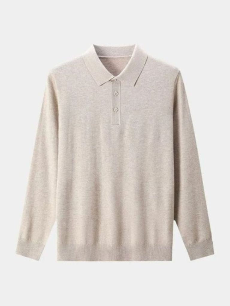 Wool Knit Button Up Polo Pullover - Montierri