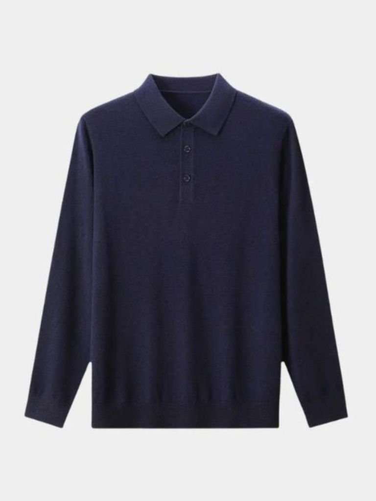 Wool Knit Button Up Polo Pullover - Montierri